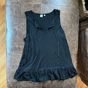 Gap large TALL peplum tank black